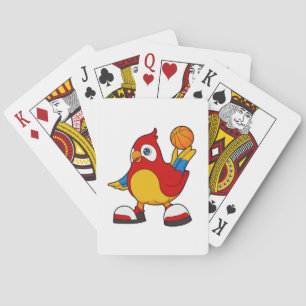 Parrot as Basketball player with Basketball Playing Cards