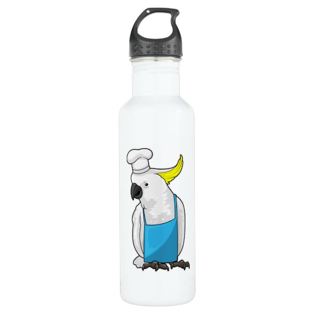 Parrot as Chef with Cooking hat 710 Ml Water Bottle (Front)