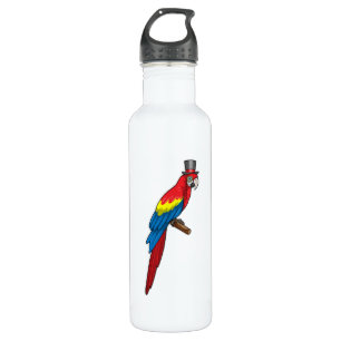 Parrot as Gentleman with Hat 710 Ml Water Bottle