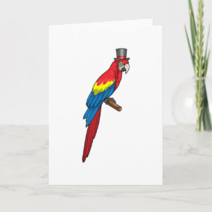 Parrot as Gentleman with Hat Card
