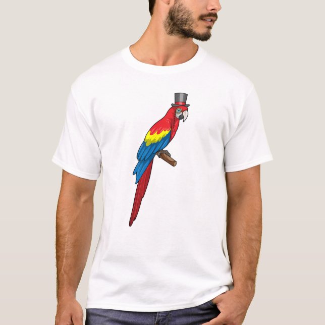 Parrot as Gentleman with Hat T-Shirt (Front)