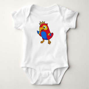 Parrot as King with Crown Baby Bodysuit