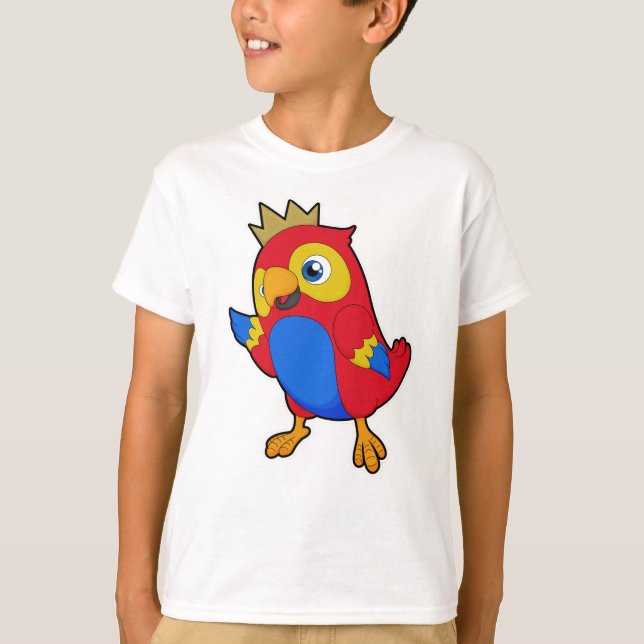 Parrot as King with Crown T-Shirt (Front)