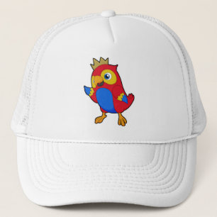 Parrot as King with Crown Trucker Hat