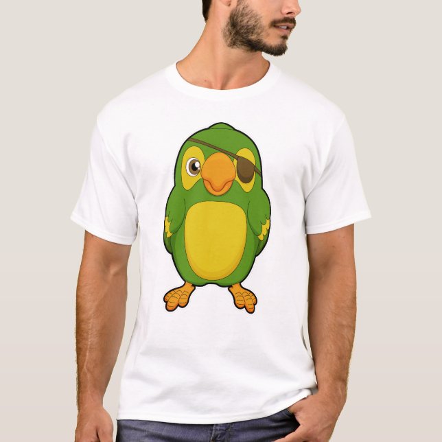 Parrot as Pirate with Eyepatch T-Shirt (Front)