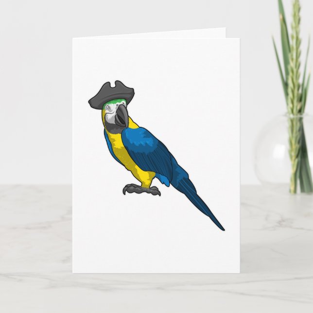Parrot as Pirate with Hat Card (Front)