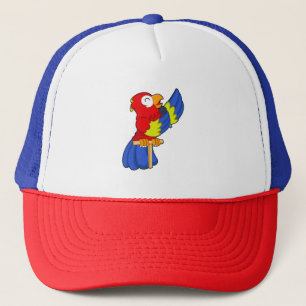 Parrot as Singer with Microphone Trucker Hat