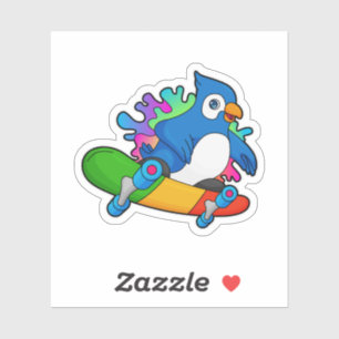 Parrot as Skater with Skateboard