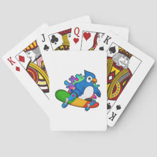 Parrot as Skater with Skateboard Playing Cards
