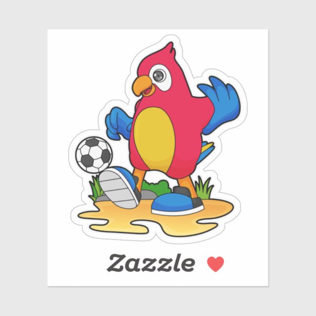 Parrot as Soccer player with Soccer (Sheet)