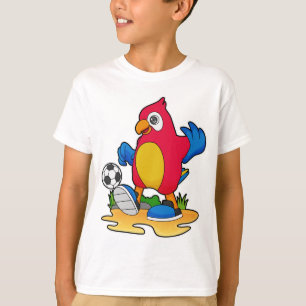 Parrot as Soccer player with Soccer T-Shirt
