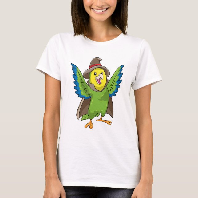 Parrot as Wizard with Hat T-Shirt (Front)