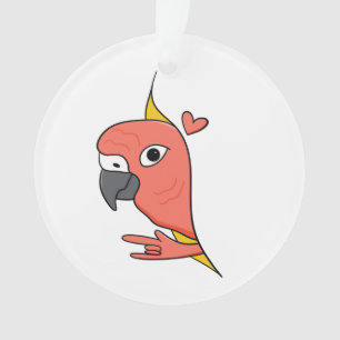 Parrot ASL I Love You – Deaf Culture Design Ornament