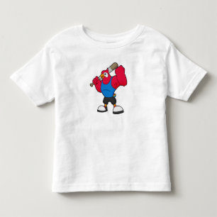 Parrot at Baseball with Baseball bat Toddler T-shirt
