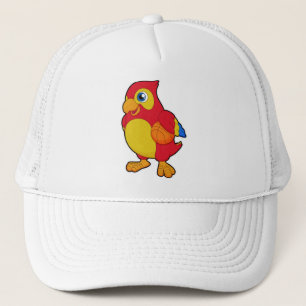 Parrot at Basketball Sports Trucker Hat