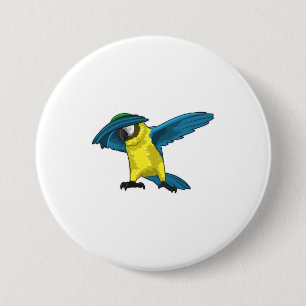Parrot at Hip Hop Dance Dab 3 Inch Round Button