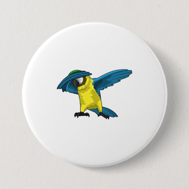 Parrot at Hip Hop Dance Dab 3 Inch Round Button (Front)