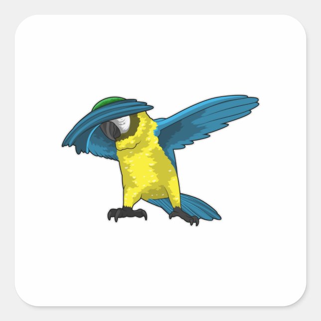 Parrot at Hip Hop Dance Dab Square Sticker (Front)