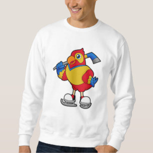 Parrot at Hockey with Hockey stick Sweatshirt