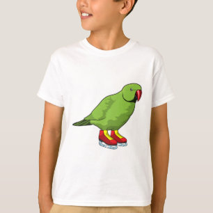 Parrot at Ice skating with Ice skates T-Shirt