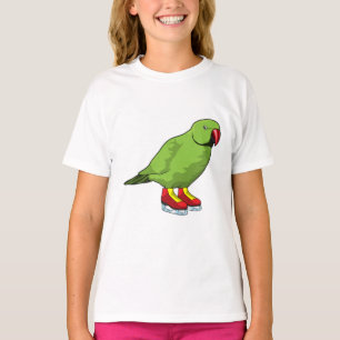 Parrot at Ice skating with Ice skates T-Shirt