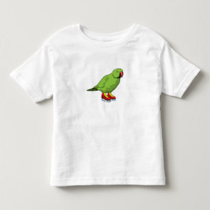 Parrot at Ice skating with Ice skates Toddler T-shirt