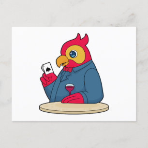 Parrot at Poker with Poker cards