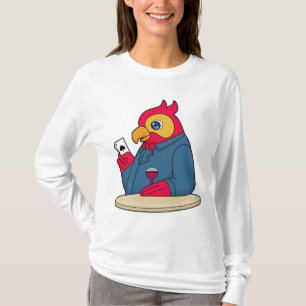 Parrot at Poker with Poker cards T-Shirt