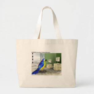 Parrot Bathroom Fixtures Funny Cartoon Gifts Large Tote Bag