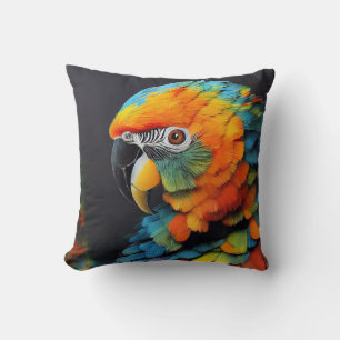 Parrot Bird Animal Discovery Adventure Nature  Throw Pillow