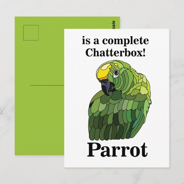 Parrot Bird Chatterbox Funny Postcard (Front/Back)