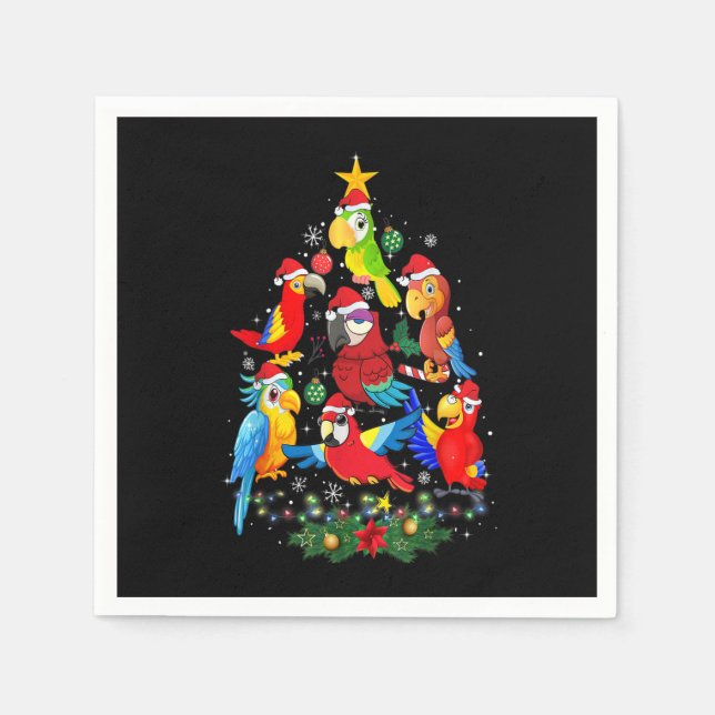 Parrot Bird Christmas Tree Ornament Funny Gifts Xm Napkin (Front)