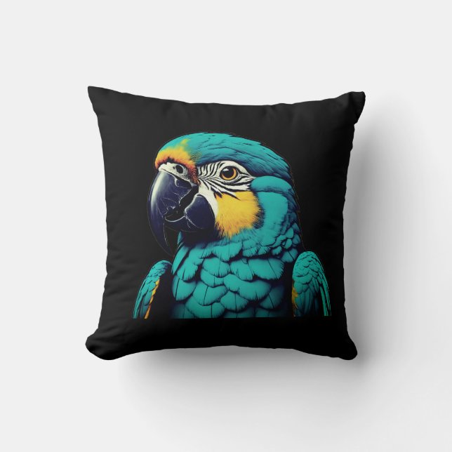 Parrot Bird Design Throw Pillow (Front)