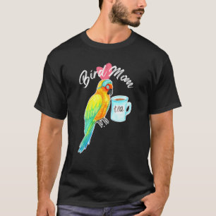 Parrot Bird Mom  Sleepy Sun Parakeet Watercolor T-Shirt