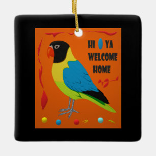 Parrot bird picture perfect art ceramic ornament