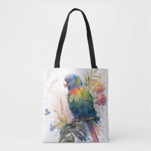 Parrot Bird Portrait Animal Painting Wildlife Free Tote Bag