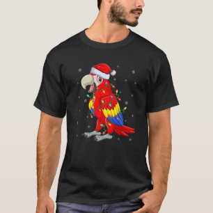 Parrot Bird Xmas Lighting Santa Hat Parrot Christm T-Shirt