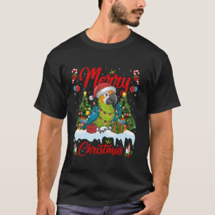 Parrot Bird Xmas Tree Lighting Santa Hat Parrot Ch T-Shirt