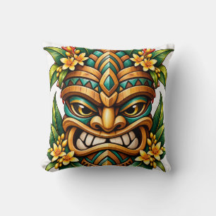 Parrot Bloom Tiki Throw Pillow