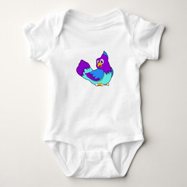 Parrot blue baby bodysuit (Front)
