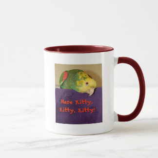 Parrot calling kitty! mug