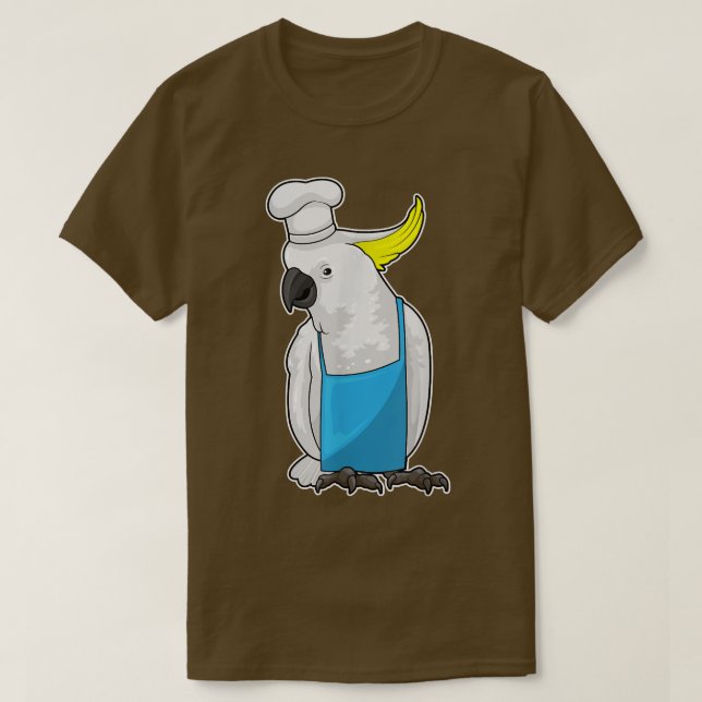 Parrot Chef Cooking apron Chef hat  T-Shirt (Design Front)