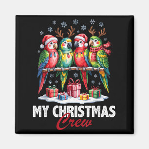 Parrot Christmas Crew Cute Bird Lovers Funny Holid Magnet