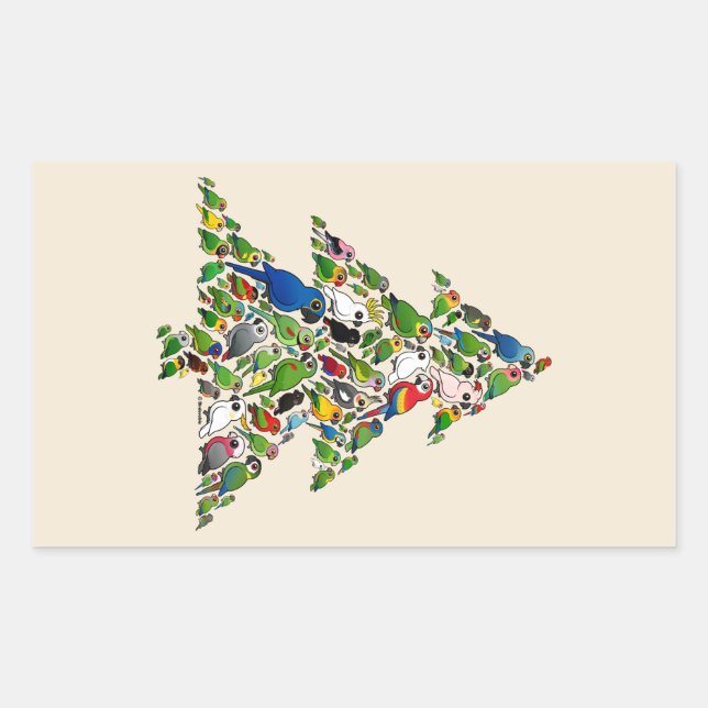 Parrot Christmas Tree Sticker (Front)