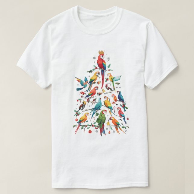 Parrot Christmas Tree tshirt (Design Front)