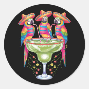 Parrot Cinco De Mayo Funny Drinking Mexican Fiesta Classic Round Sticker