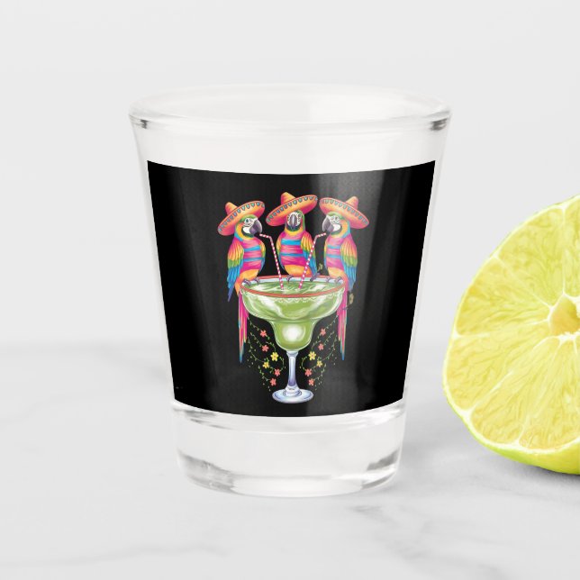 Parrot Cinco De Mayo Funny Drinking Mexican Fiesta Shot Glass (Front)