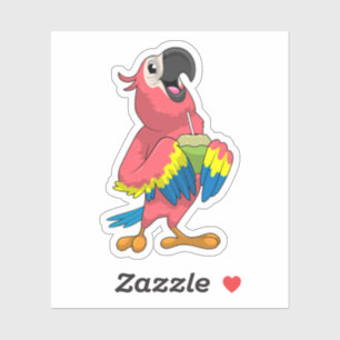 Parrot & Coconut with Drinking straw