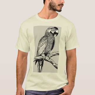 Parrot Colouring Page T-Shirt - Intricate Tropical