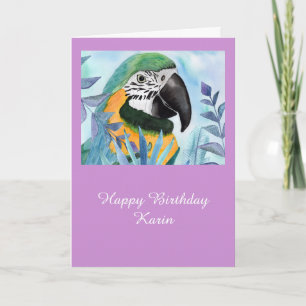 Parrot customizable birthday card